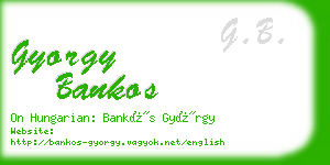 gyorgy bankos business card